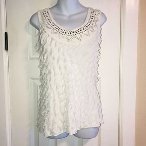 AshleyJill "SPARKLE" RUFFLE/RHINESTONE-RIVET Top L